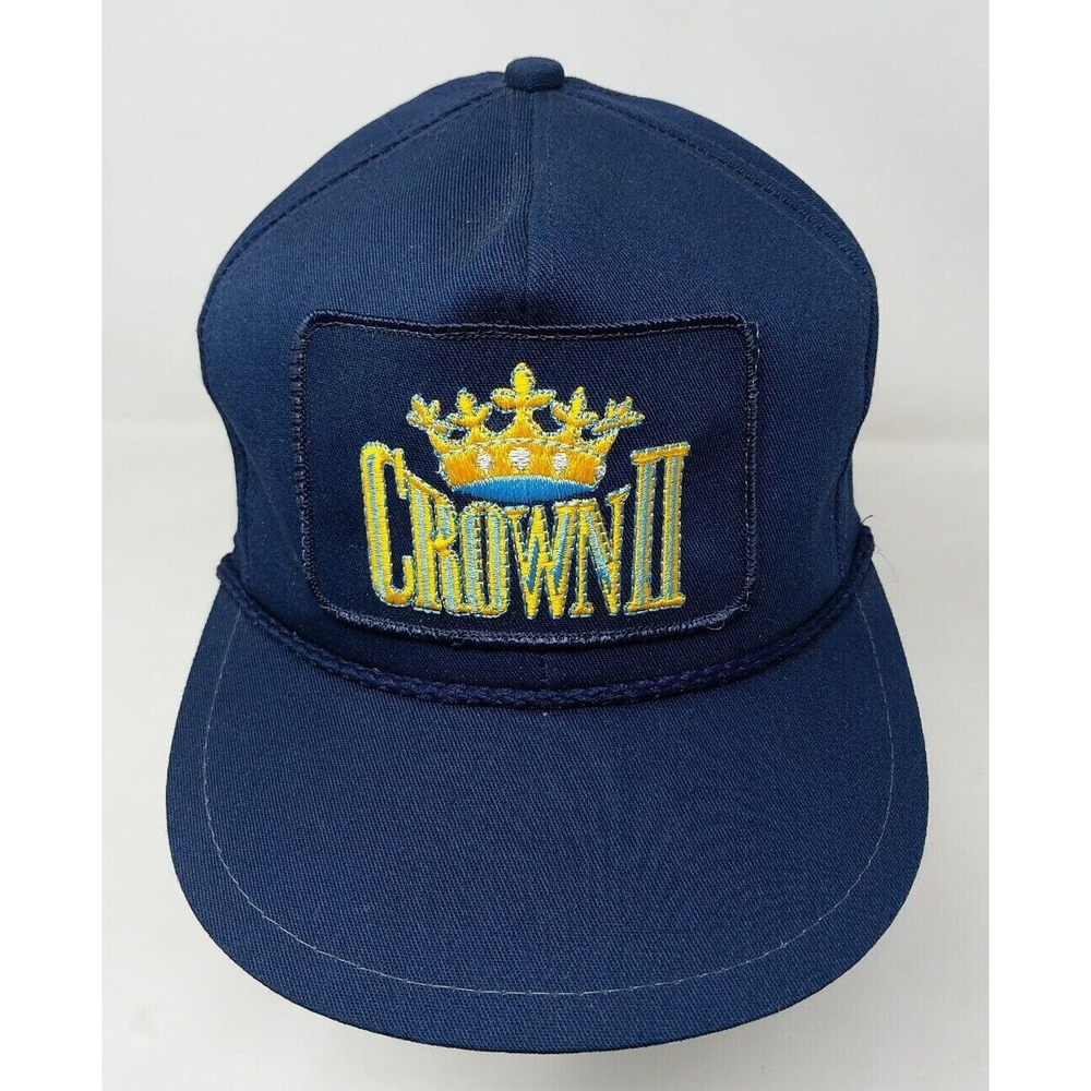 Crown II 2 Patch Strapback Baseball Cap Hat K-Brand Made in USA VTG